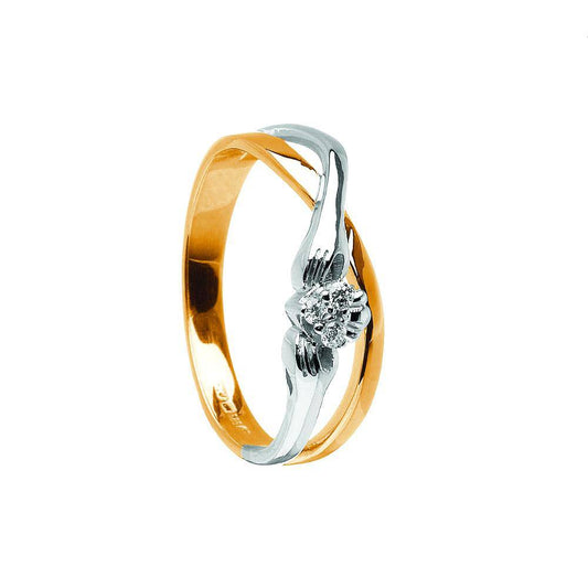 Diamond Interwoven Claddagh Ring