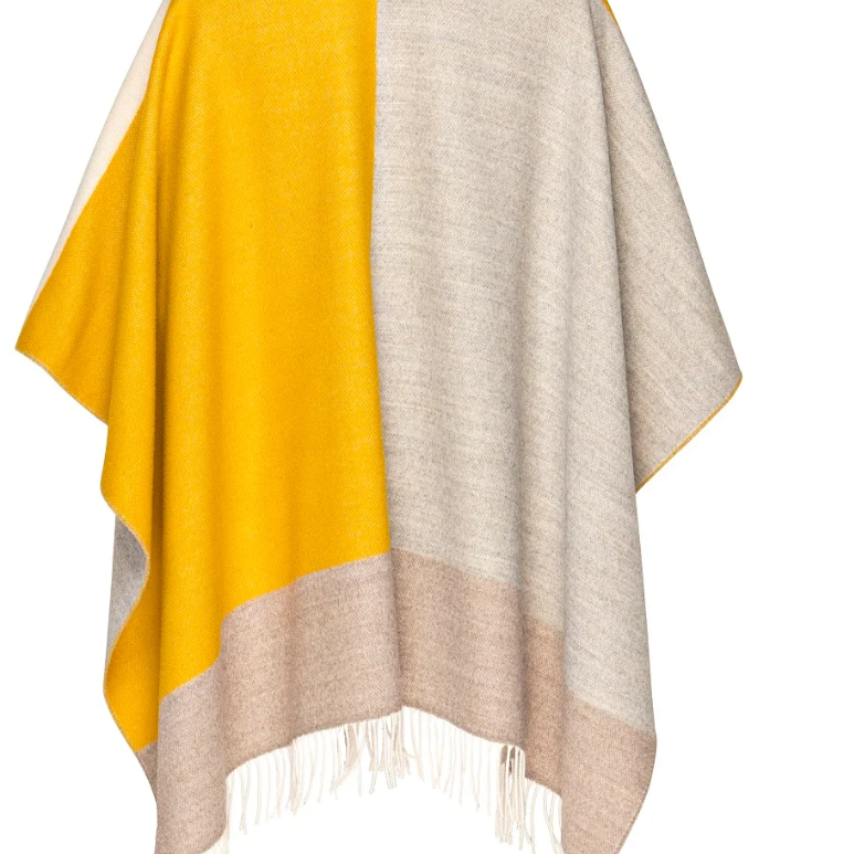 Jimmy Hourihan Fringed Shawl with Block Check