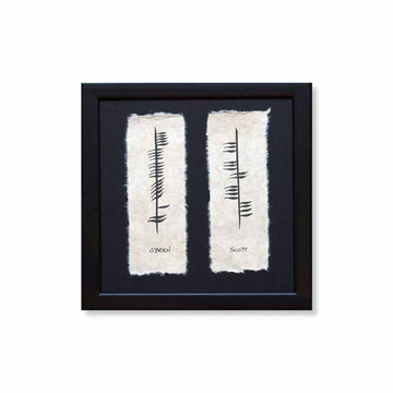Ogham Personalized Gift Two-Name Family Plaque