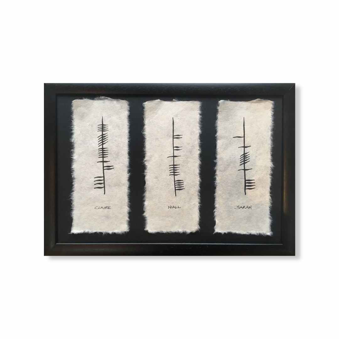 Ogham Personalized Gift Three-Name Family Plaque