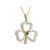 14K Gold Diamond & Emerald Shamrock Necklace