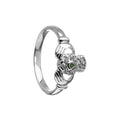 Emerald & Diamond Claddagh Ring
