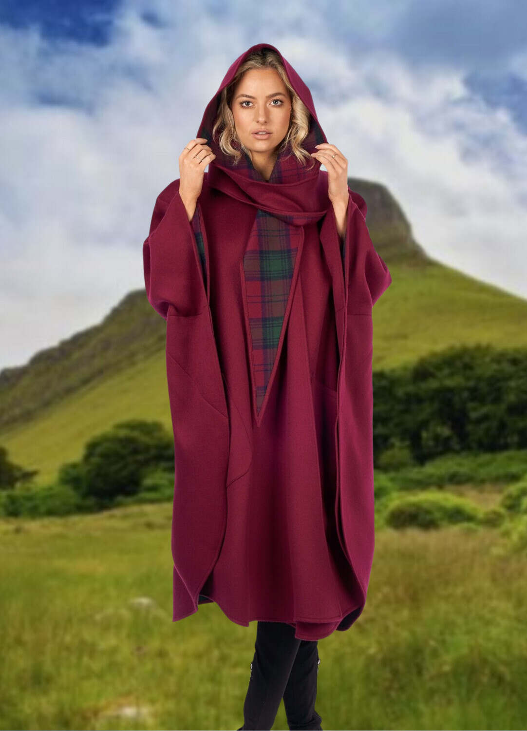Jimmy Hourihan Cape with Plaid Interior