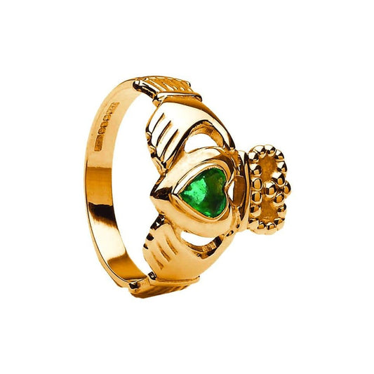 Emerald Heart Claddagh Ring – Ladies