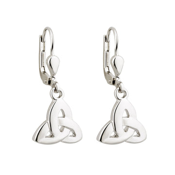 Rhodium Trinity Drop Earrings