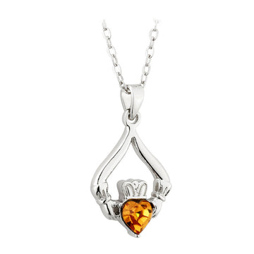 Claddagh Birthstone Necklace - November