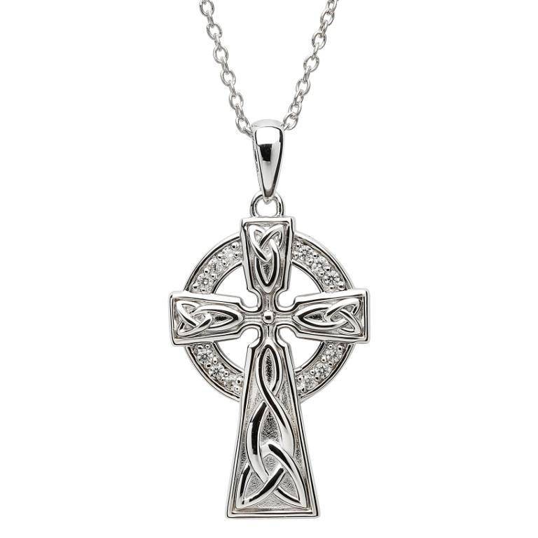 Shanore Celtic Cross Necklace with Trinity Knot