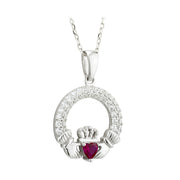 July Birthstone Claddagh Pendant