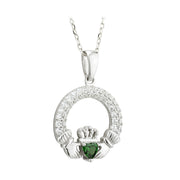 May Birthstone Claddagh Pendant