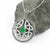 Sterling Silver Marcasite Trinity Knot Pendant with Green Stone
