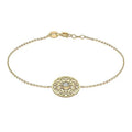 Lace Design Bracelet with CZ in 9ct Yellow Gold