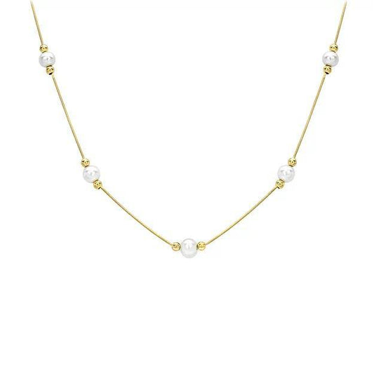 Necklace with Cultured Pearls in 9ct Yellow Gold