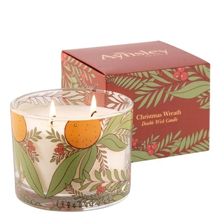 Aynsley Christmas Wreath Candle - Redcurrent & Star Anise