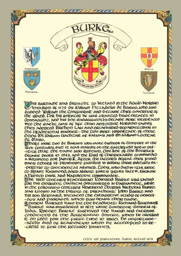 Burke Family Crest Parchment