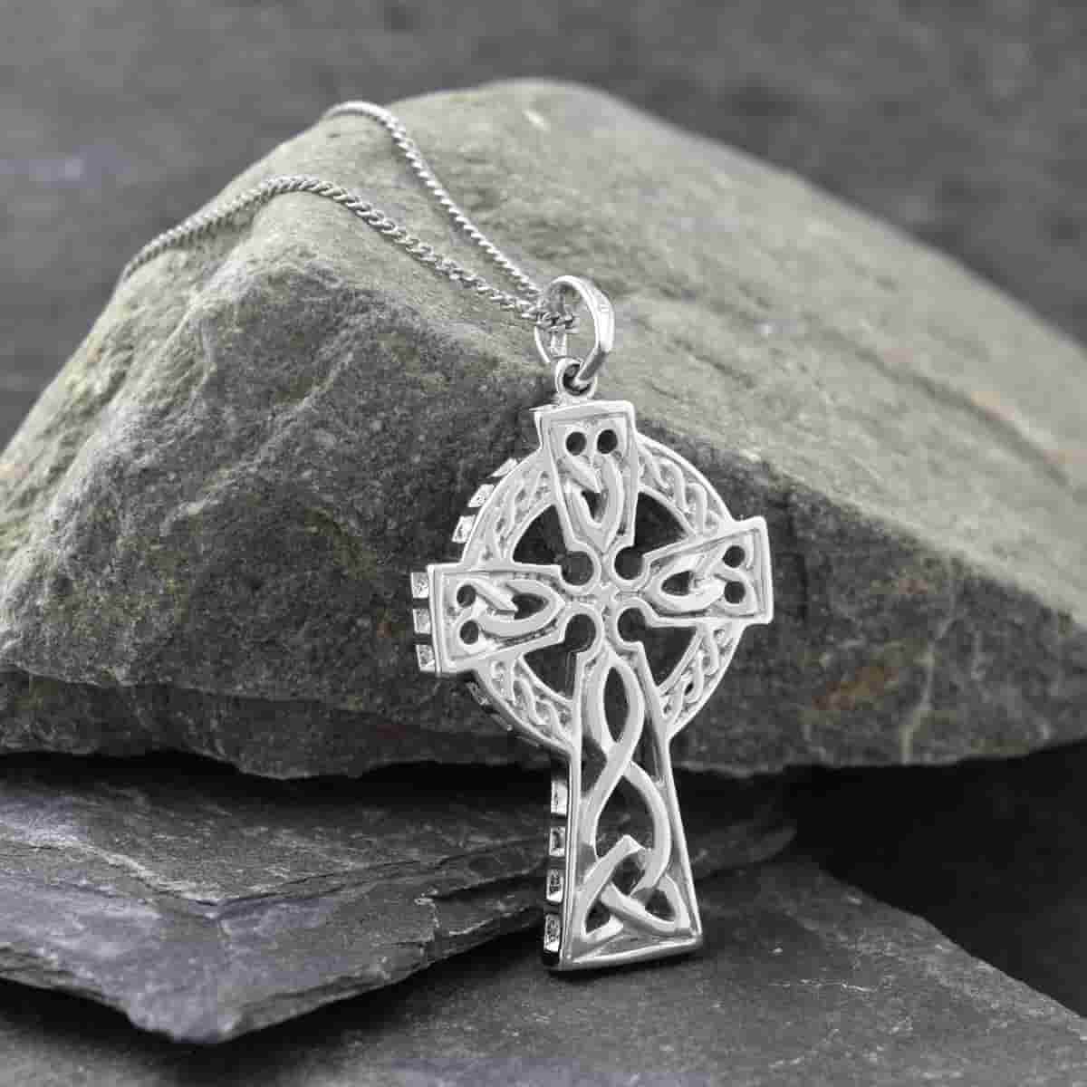 Sterling Silver Double Sided Large Celtic Cross