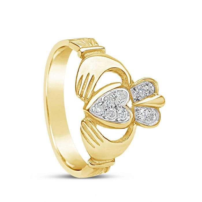 Diamond Claddagh Ring – Pavé Set