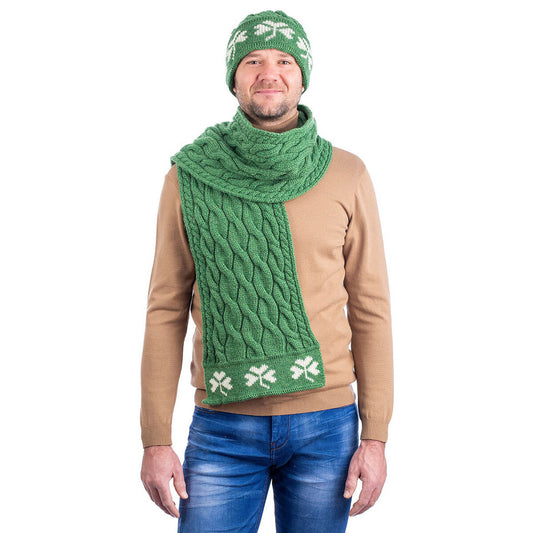 Cable Knit Shamrock Scarf