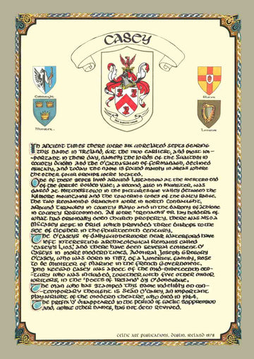 Casey Family Crest Parchment