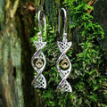 Celtic DNA Sterling Silver Claddagh Earrings