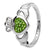 Sterling Silver Claddagh Ring with Peridot Swarovski Crystals