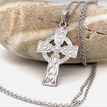 Classic Ladies Sterling Silver Cross Necklace