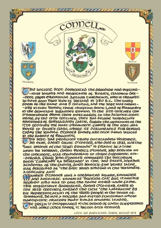 Connell Family Crest Parchment