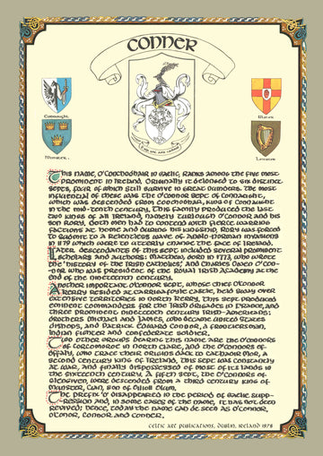 Conner Family Crest Parchment