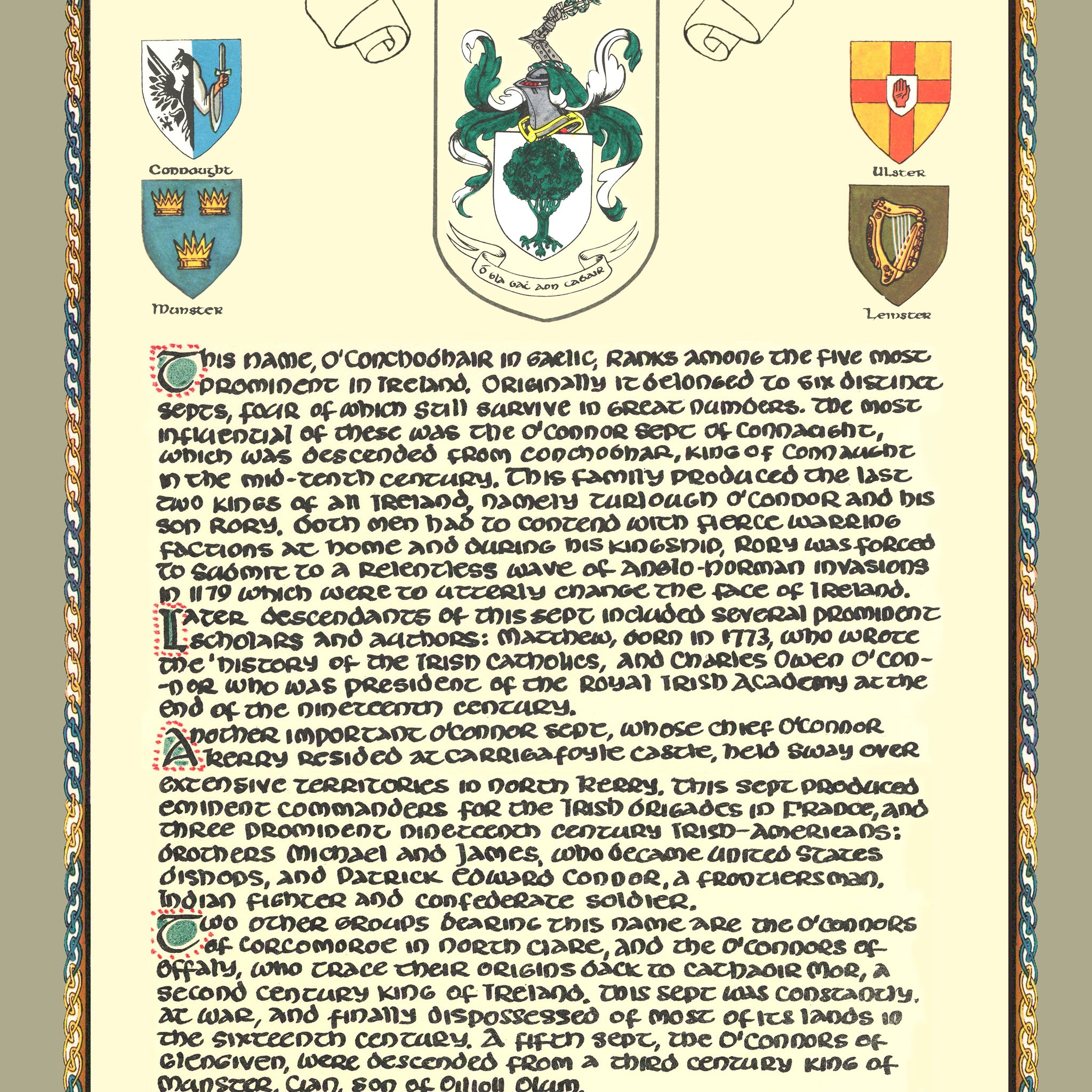 Connor Family Crest Parchment