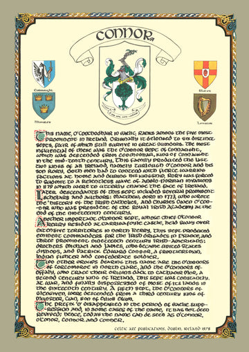 Connor Family Crest Parchment