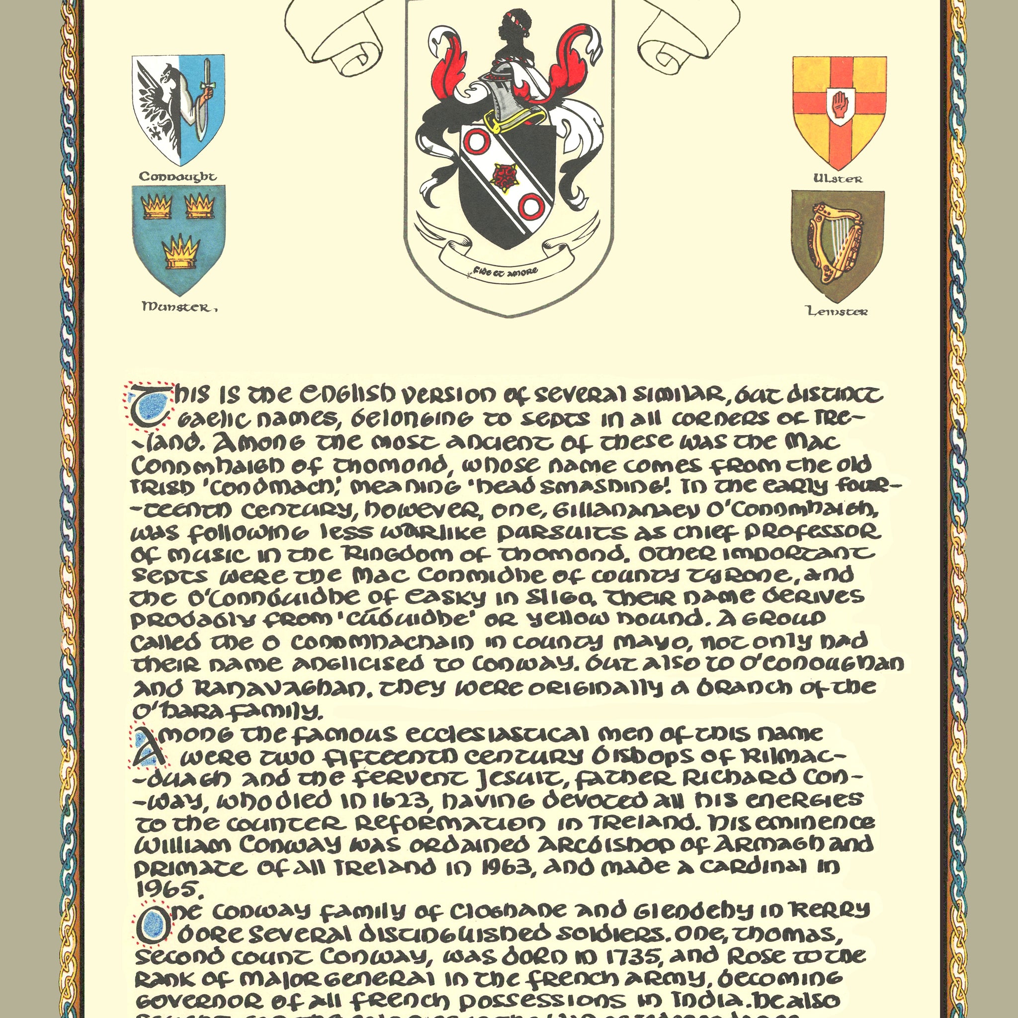 Conway Family Crest Parchment