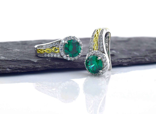 Shanore Sterling Silver Emerald Green Earrings