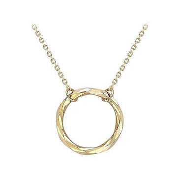 Diamond Cut Ring Necklace in 9ct Yellow Gold