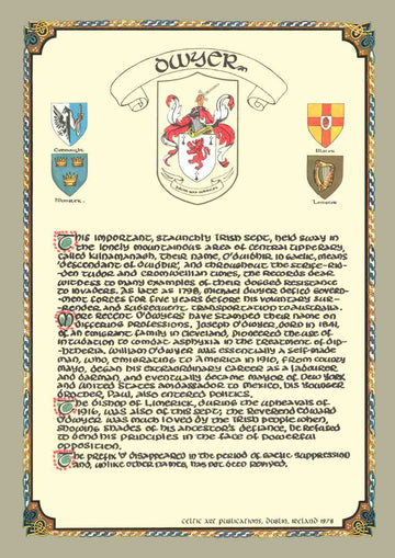 Dwyer Family Crest Parchment