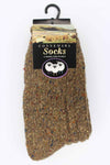 Connemara Socks - Brown Wool Blend With Flecks