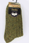 Connemara Socks - Green Wool Blend With Flecks