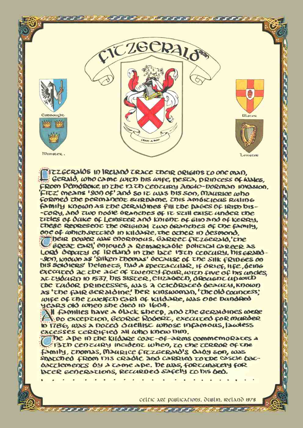 Fitzgerald Family Crest Parchment
