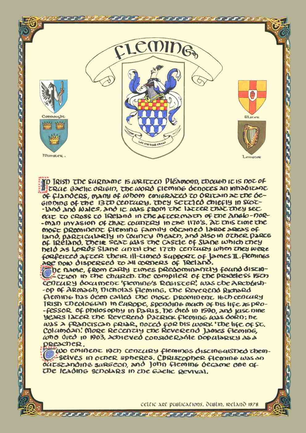 Fleming Family Crest Parchment