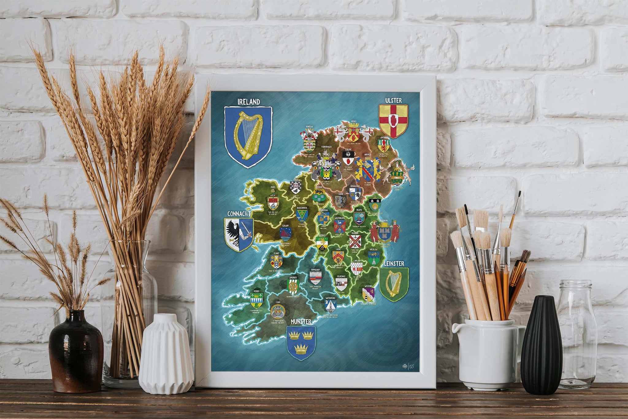 Ireland Coat of Arms Map