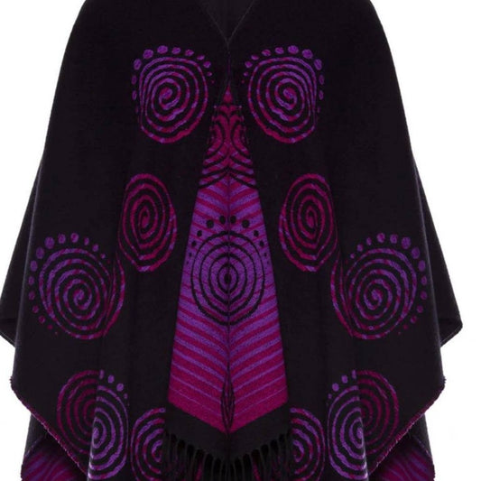 Jimmy Hourihan Fringed Shawl with Celtic Spiral Motif