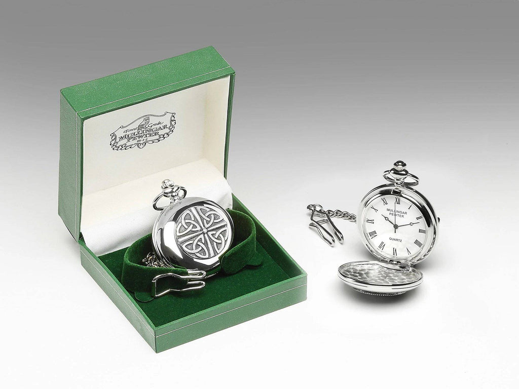 Mullingar Pewter Gents Pocket Watch With Trinity Design