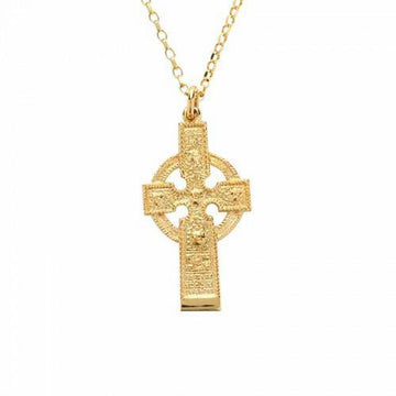 Gold Celtic Cross of Ahenny Pendant