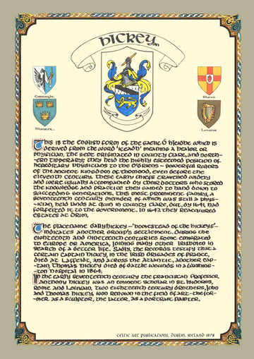 Hickey Family Crest Parchment