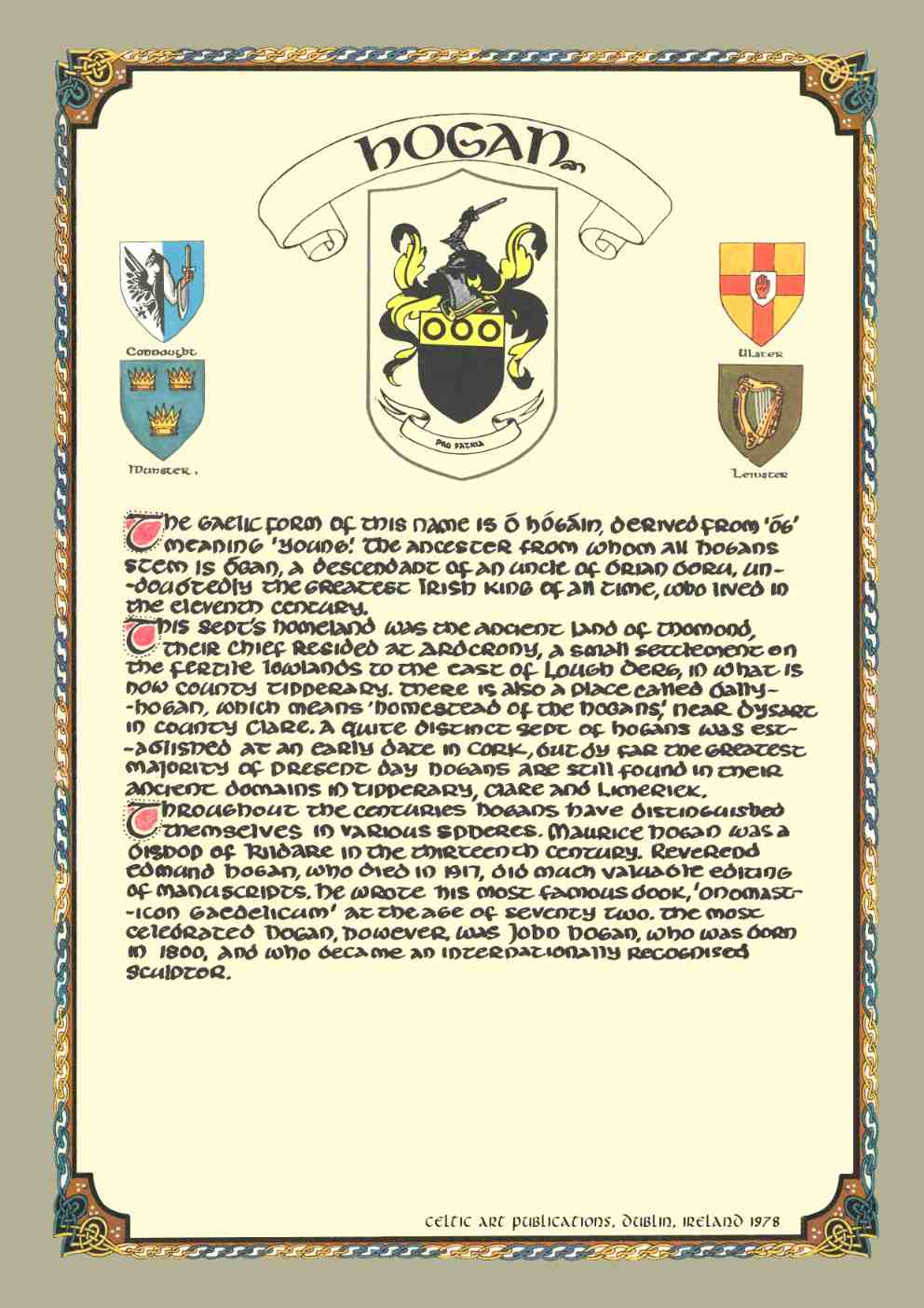 Hogan Family Crest Parchment
