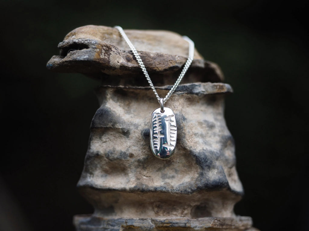Carved Silver Ogham 'Soulmate' Pendant