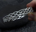 Interlaced Celtic Pattern Bangle with Cubic Zirconia