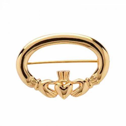 Gold "Claddagh Mo Chroí" Brooch