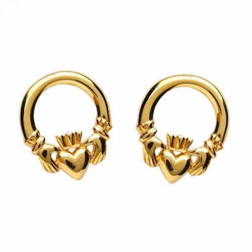 Gold "Claddagh Mo Chroí" Earrings