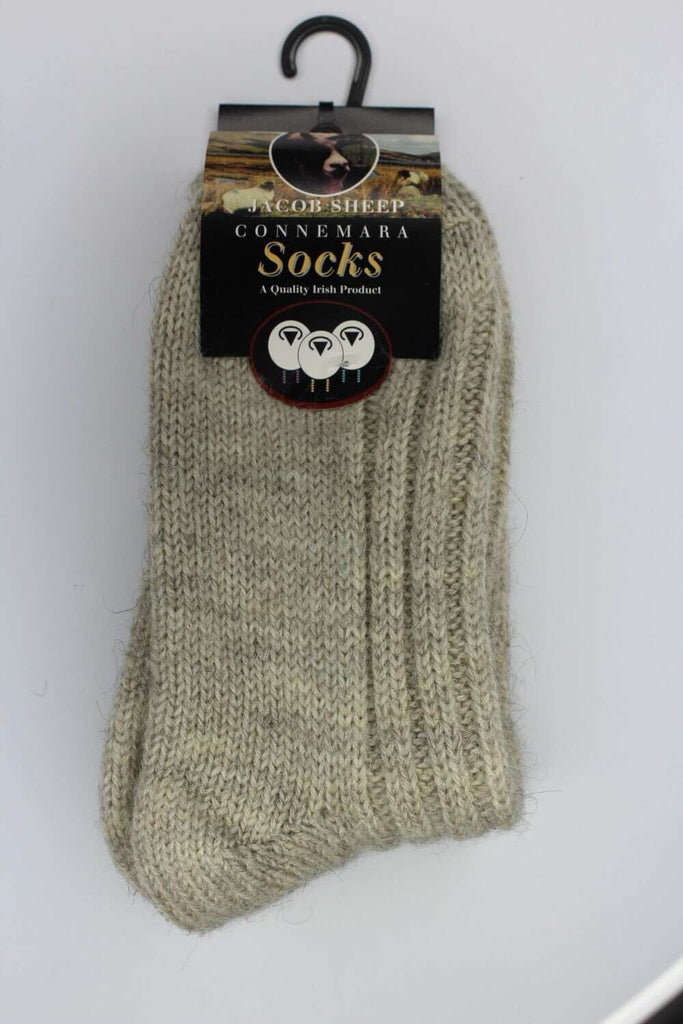 Connemara Socks - Light Gray Jacob Sheep Wool