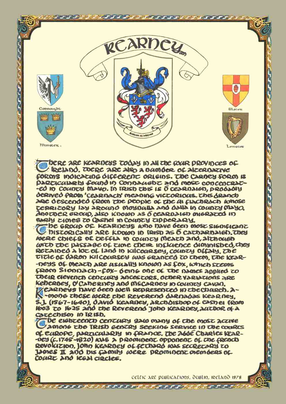 Kearney Family Crest Parchment