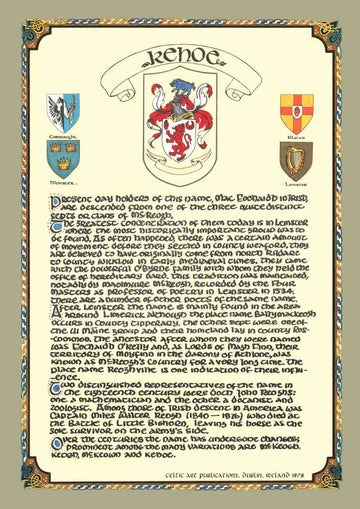 Kehoe Family Crest Parchment